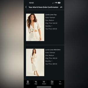 Altard state lorrie linen top and skirt